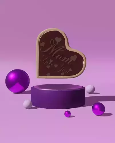 Mothers Day Heart Frame 3D model
