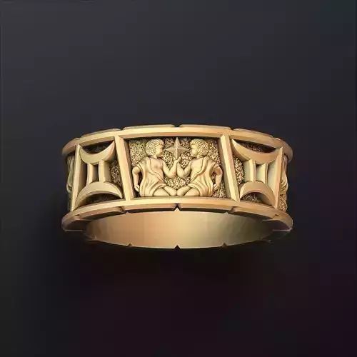 Horoscope Gemini Ring v2 3D print model