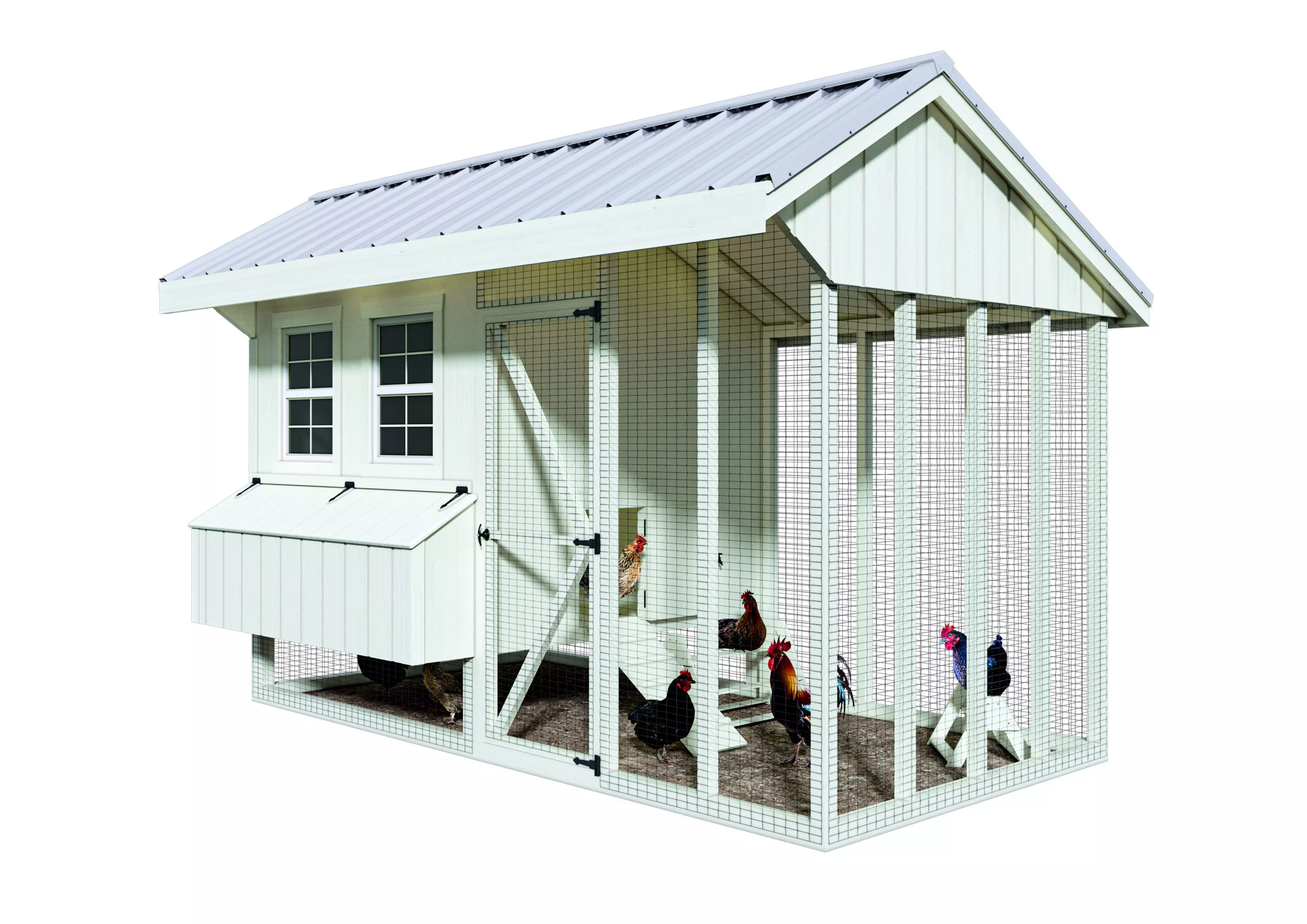 Hen hause white for 14-16 chickens 3D model_0