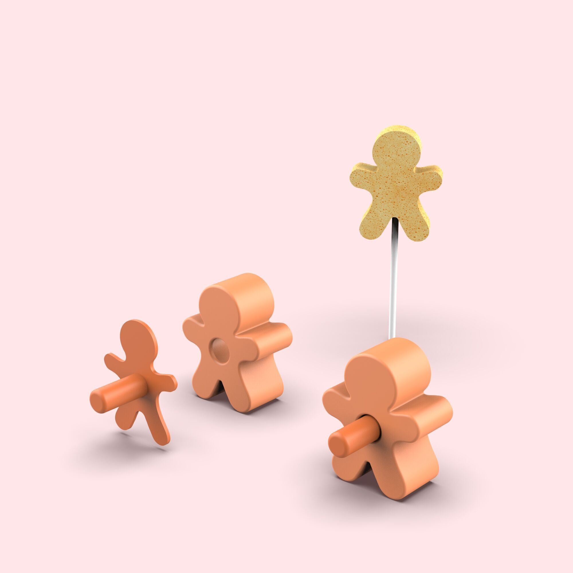 Gingerbread Man Cake Mold Christmas Cake Pop Mold 3D print model_3