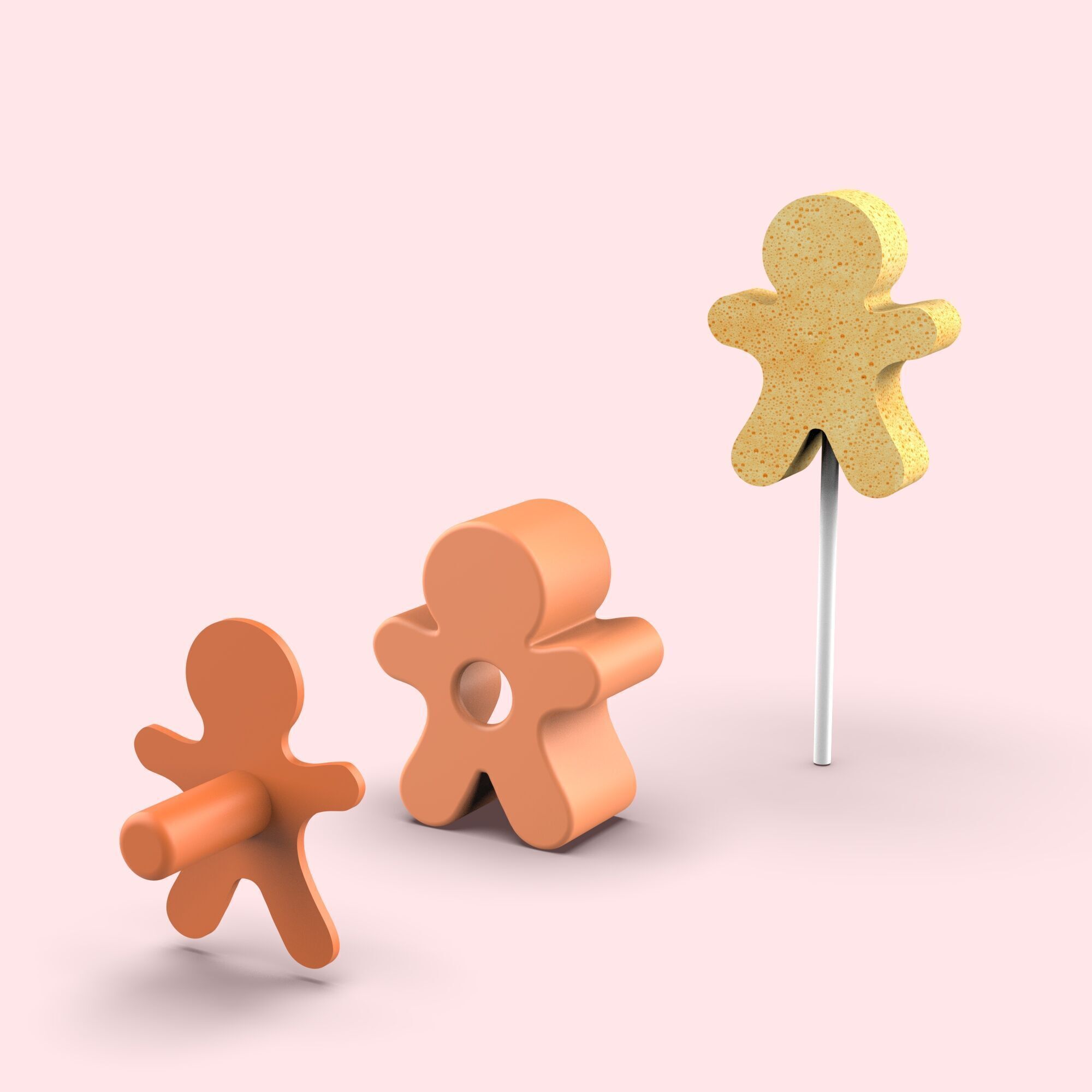 Gingerbread Man Cake Mold Christmas Cake Pop Mold 3D print model_4