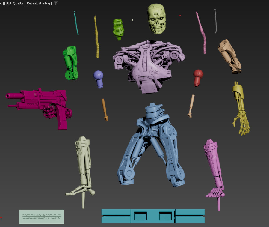 Terminator T-800 Endoskeleton Rekvizit T2 V5 High Detal 3D print model_5