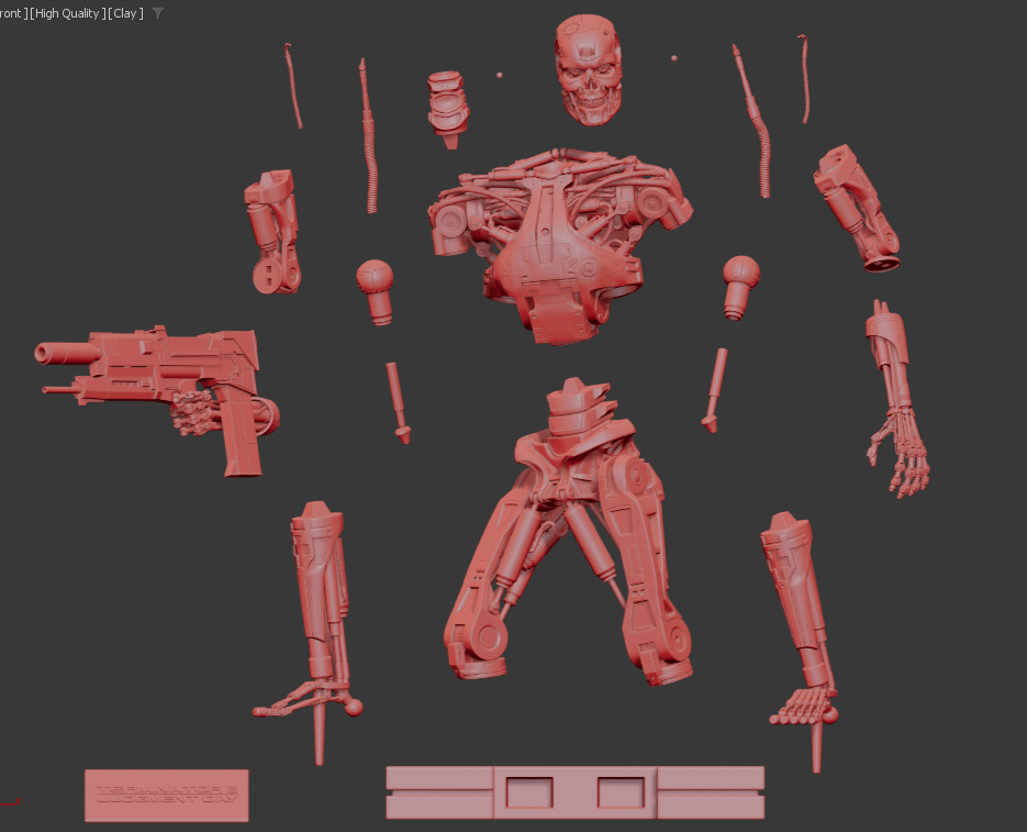 Terminator T-800 Endoskeleton Rekvizit T2 V5 High Detal 3D print model_2