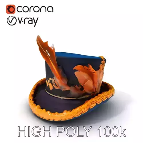 Elegant Feathered Top Hat Model Pack