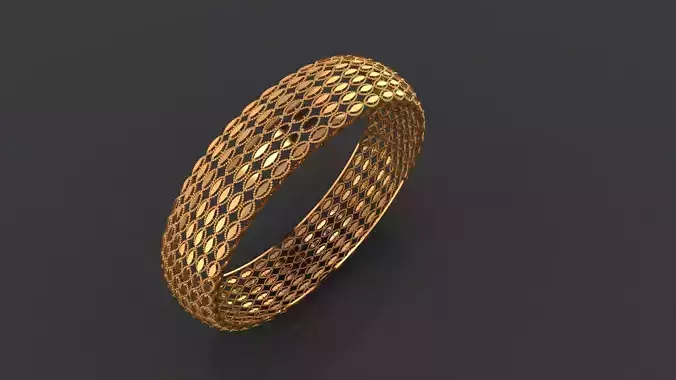 1178 Delicate Grid Gold Bangle 14gm