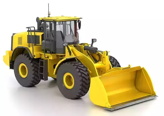Wheel Loader yellow  Low-poly 3D model