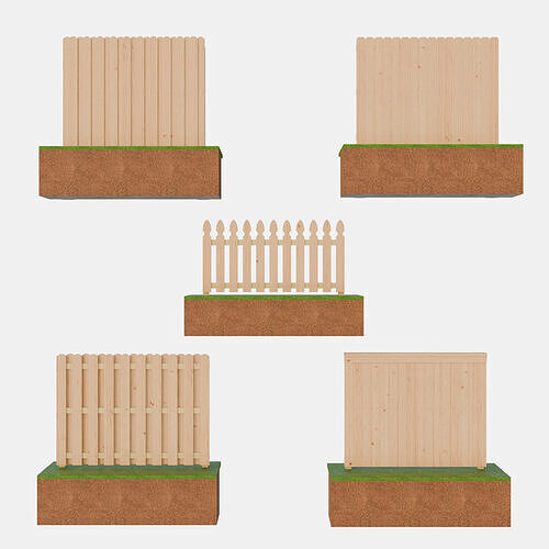 Wooden Fences 3D model