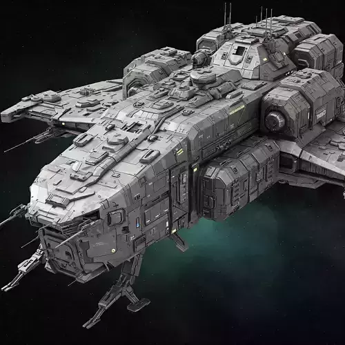 Titan-Class Heavy Assault Spaceship  Sci-Fi 3D Model