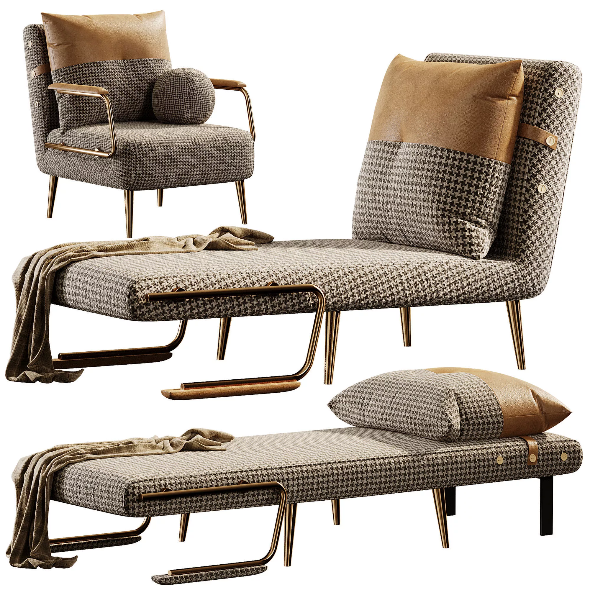 Tasha Single Sofa Bed 3D model