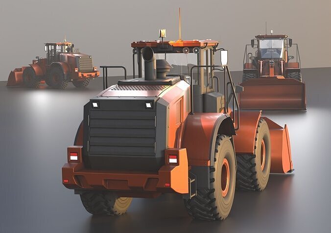Wheel Loader Copper Brown Low-poly 3D model