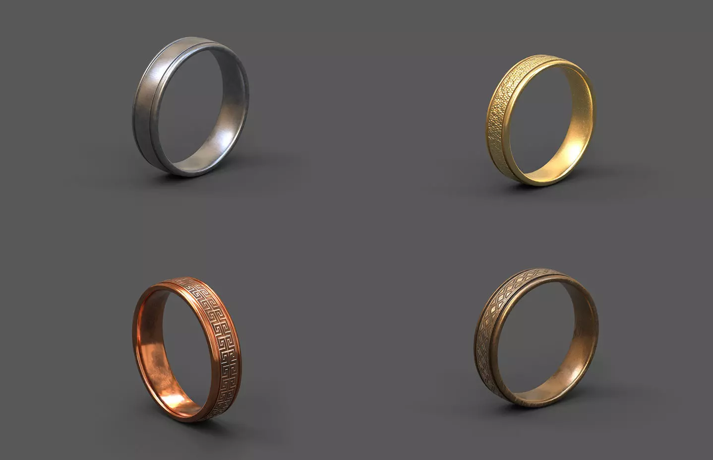 High-Quality 3D Ring Model Pack 4 Low-poly 3D model_0