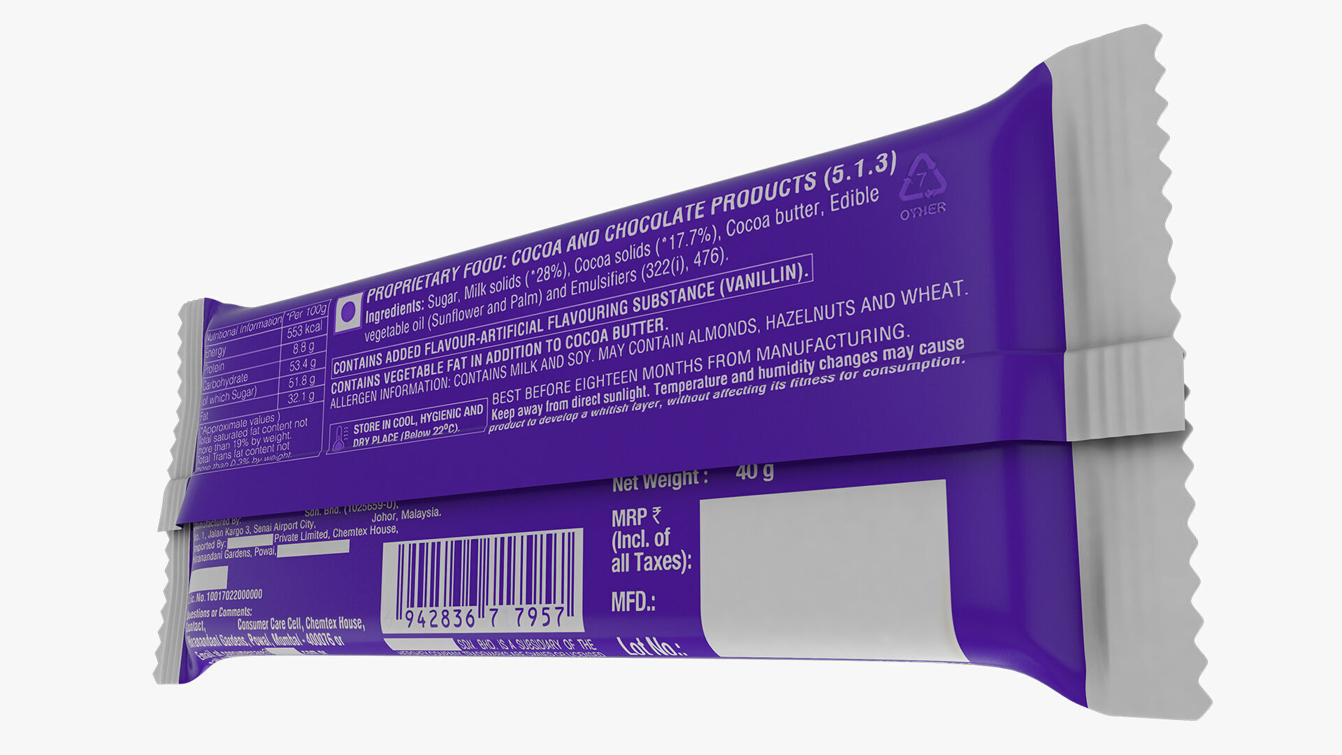 Packaging For Chocolate Bar 3D model_2