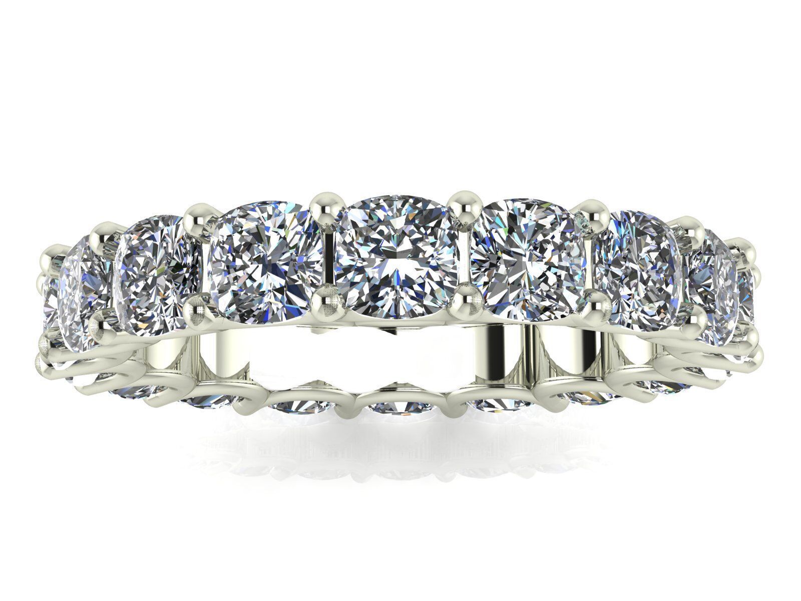 U - Shaped Eternity Bands - Square Cushion - Various stone sizes 3D print model_1