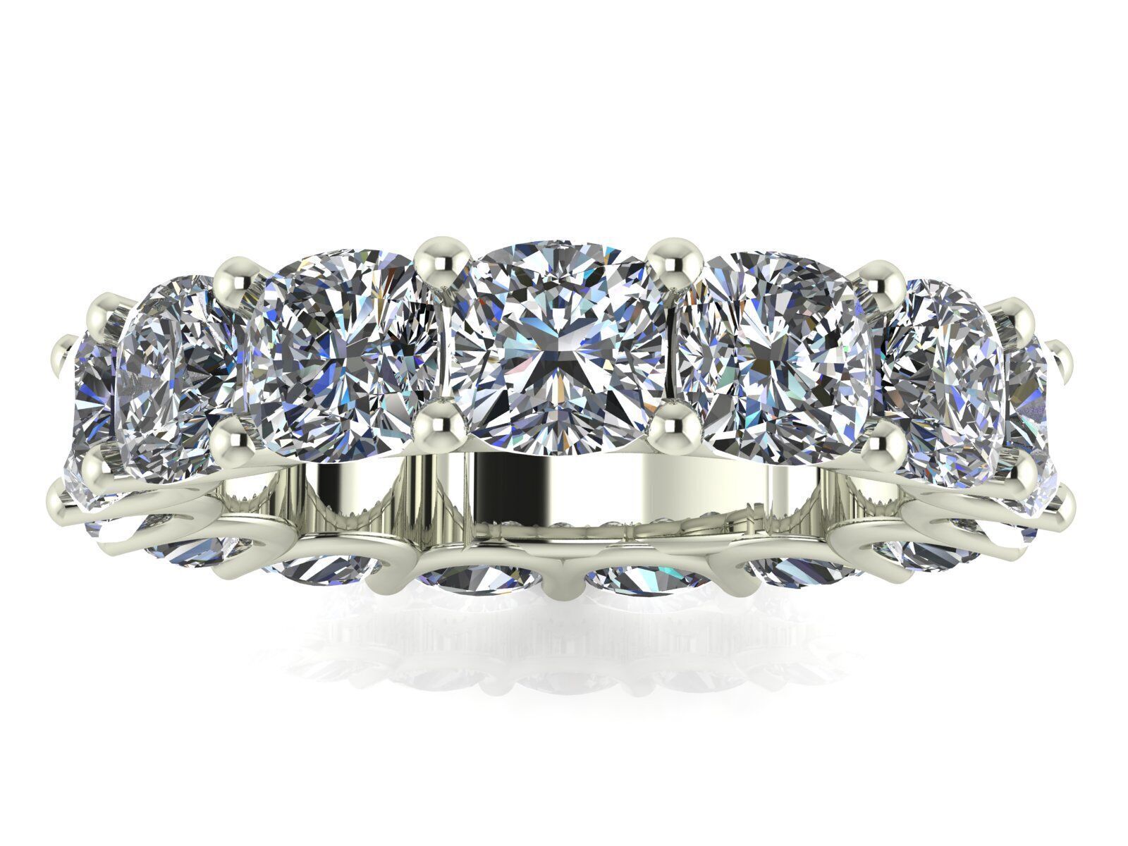 U - Shaped Eternity Bands - Square Cushion - Various stone sizes 3D print model_15