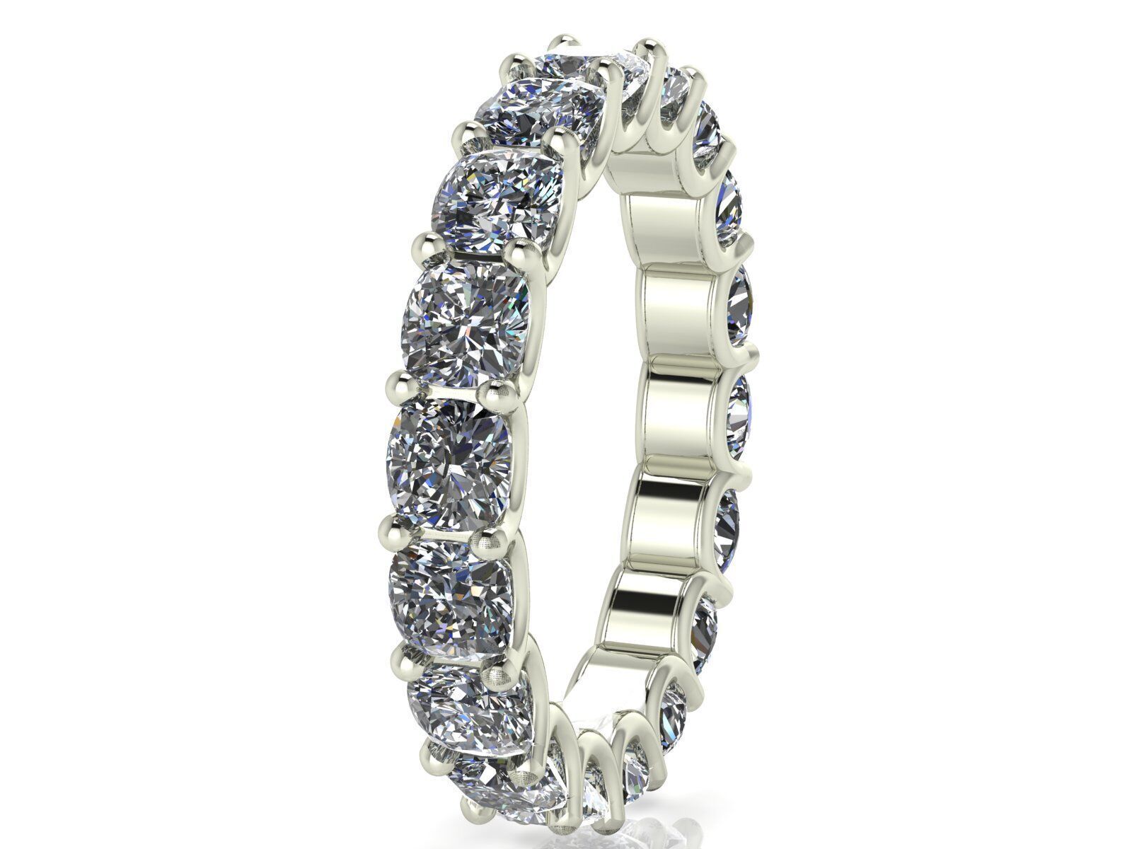U - Shaped Eternity Bands - Square Cushion - Various stone sizes 3D print model_3
