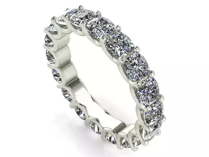 U - Shaped Eternity Bands - Square Cushion - Various stone sizes