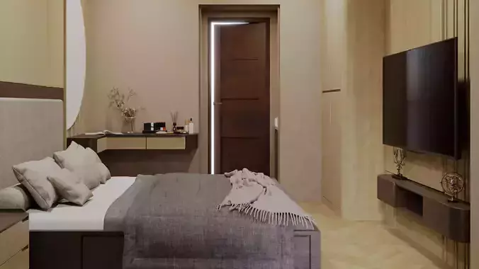 Compact Apartment Interior 3D Scene Low-poly 3D model