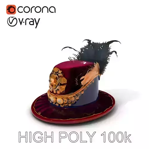 Historical Decorative Hat Model Pack with Embellishments and Feathers