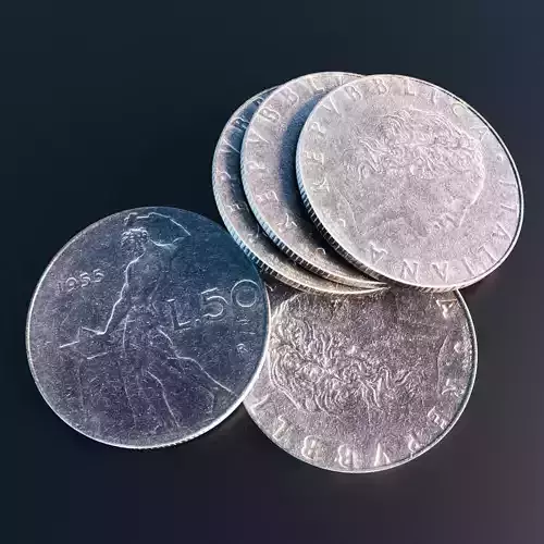 Italian 50 Lire coin