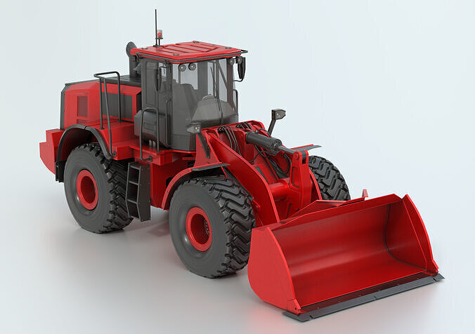 Wheel Fire Engine Red Low-poly 3D model