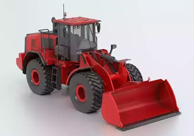 Wheel Fire Engine Red Low-poly 3D model
