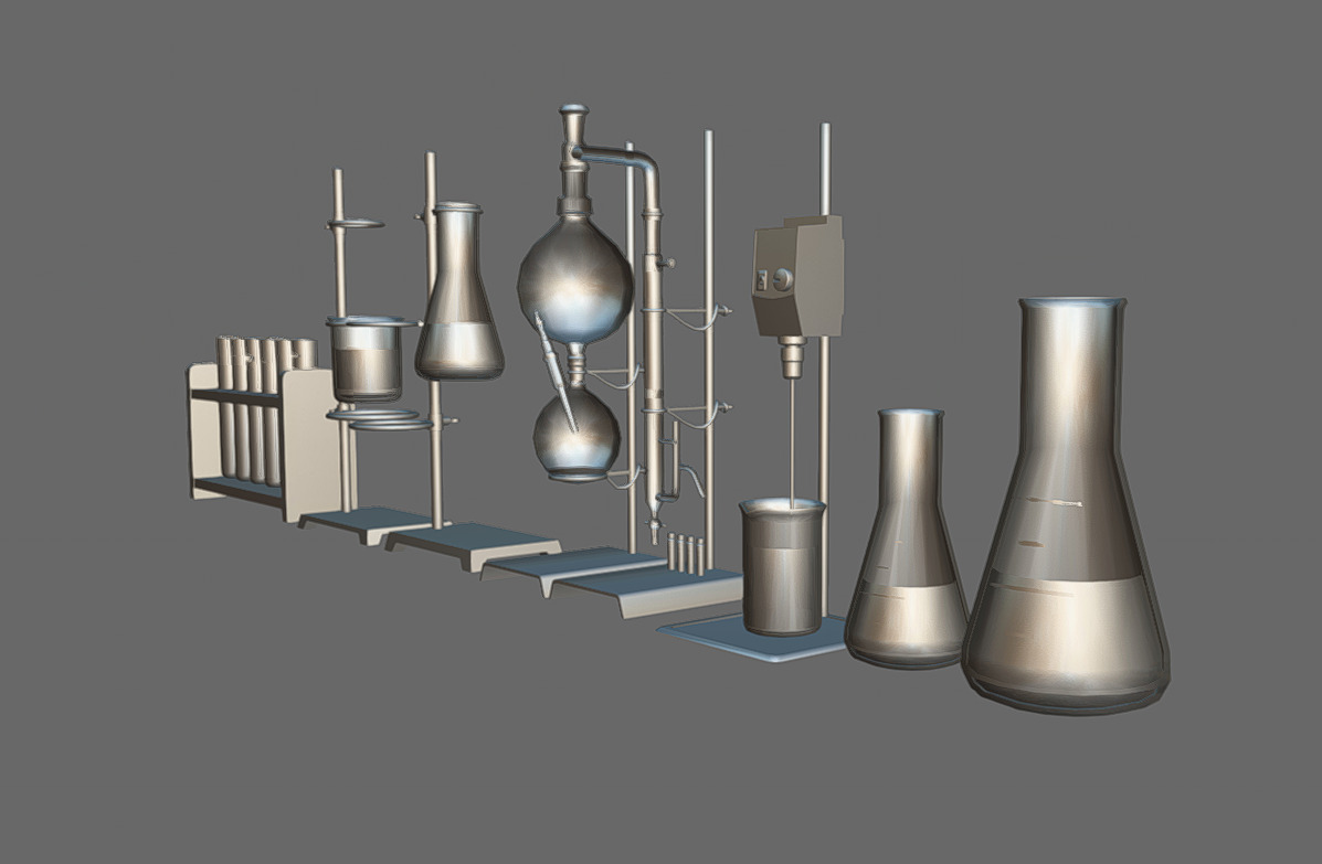 Chemistry Tools Low-poly 3D model_5