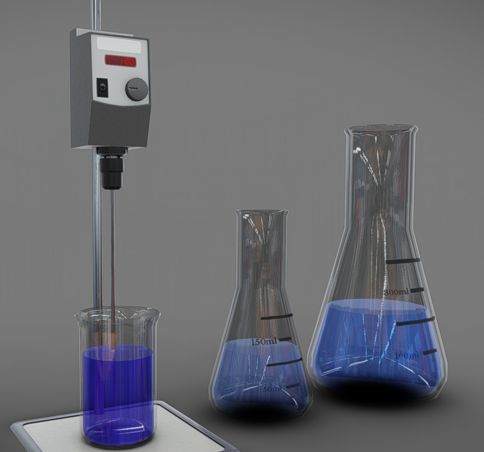 Chemistry Tools Low-poly 3D model_4