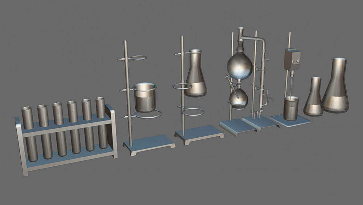 Chemistry Tools Low-poly 3D model_6
