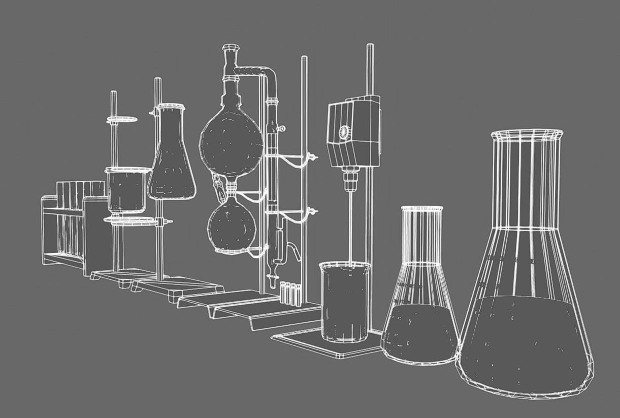 Chemistry Tools Low-poly 3D model_7