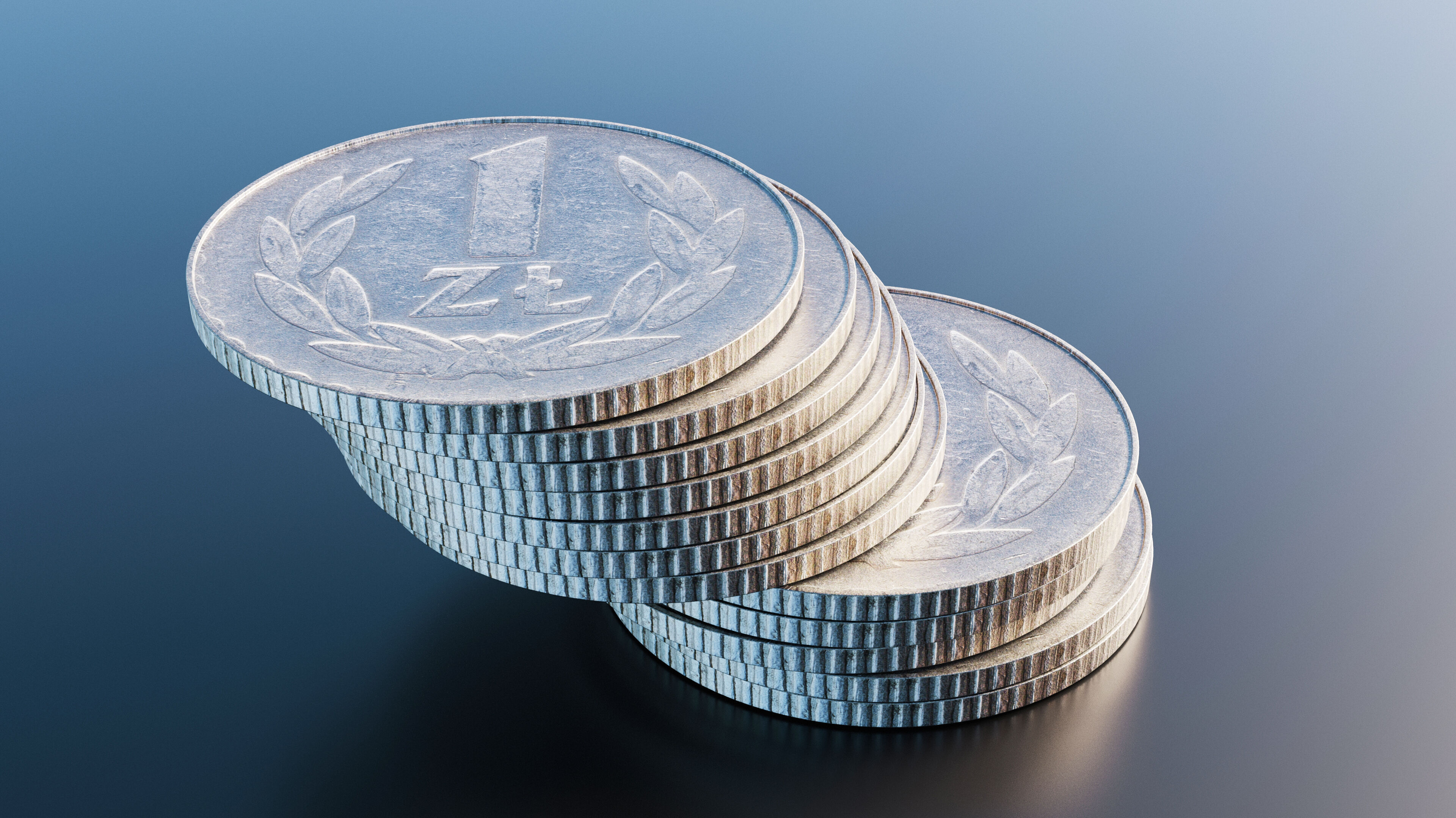 Polish 1 Zloty coin from 1949 Low-poly 3D model_7