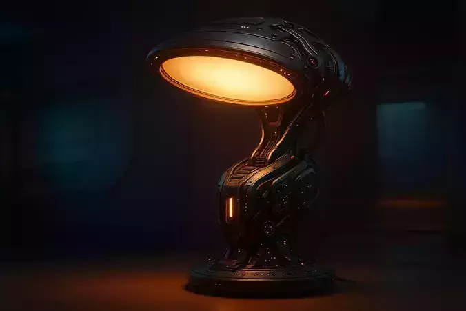 Cybernetic Glow  Futuristic Smart Lamp