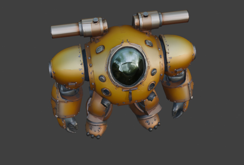 Armored Exosuit Game-Ready Sci-Fi 3D Model with PBR Textures Low-poly 3D model_13