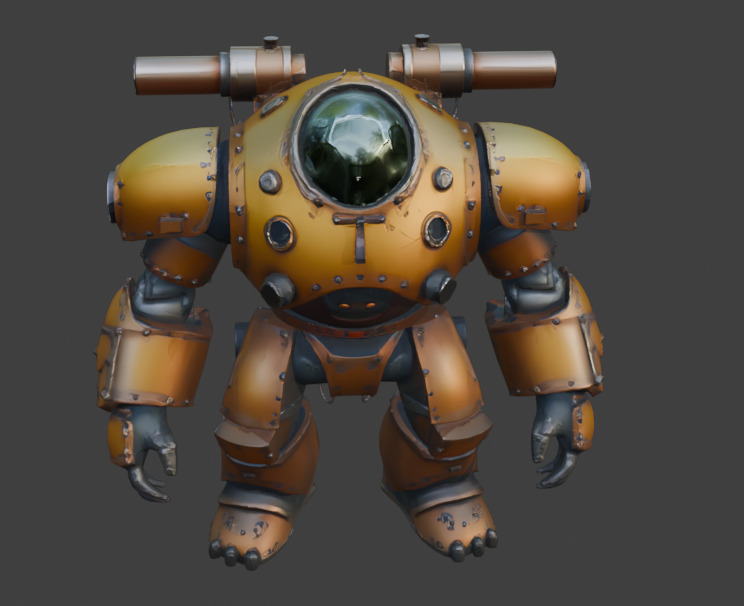 Armored Exosuit Game-Ready Sci-Fi 3D Model with PBR Textures Low-poly 3D model_19