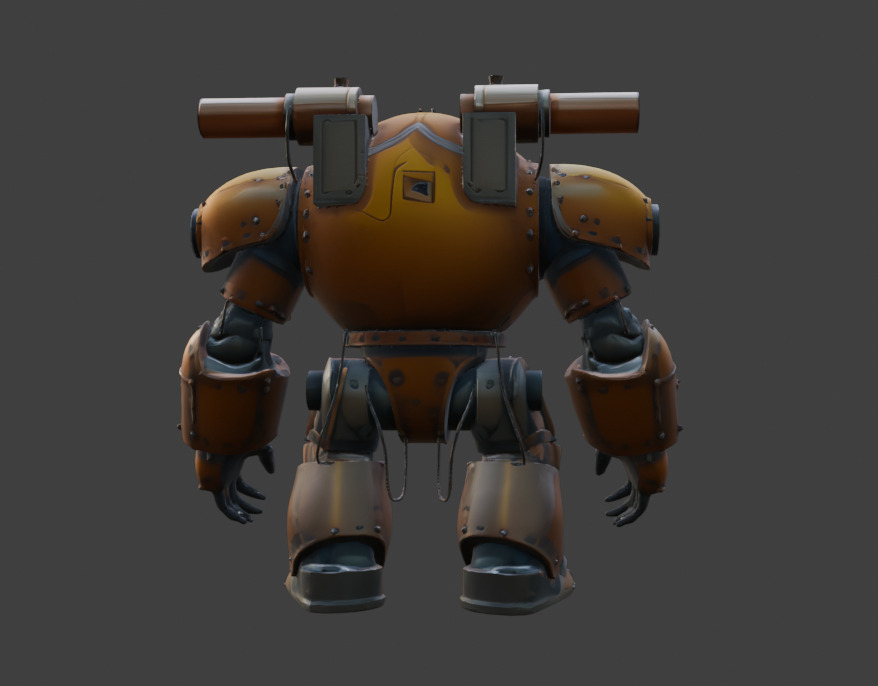 Armored Exosuit Game-Ready Sci-Fi 3D Model with PBR Textures Low-poly 3D model_2