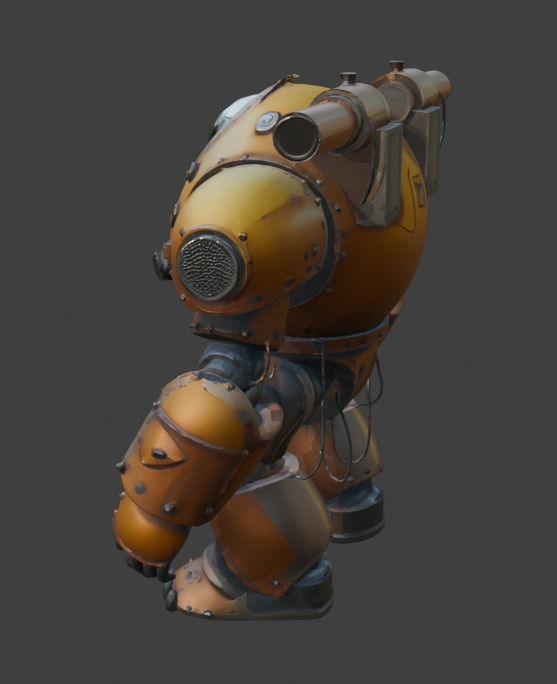 Armored Exosuit Game-Ready Sci-Fi 3D Model with PBR Textures Low-poly 3D model_11