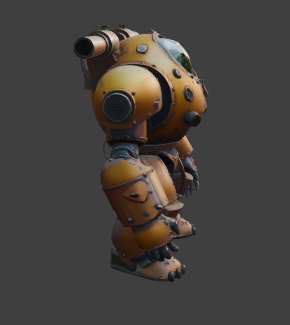 Armored Exosuit Game-Ready Sci-Fi 3D Model with PBR Textures Low-poly 3D model_8