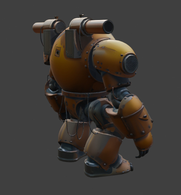 Armored Exosuit Game-Ready Sci-Fi 3D Model with PBR Textures Low-poly 3D model_9