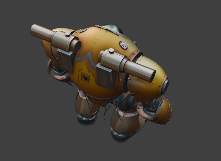 Armored Exosuit Game-Ready Sci-Fi 3D Model with PBR Textures Low-poly 3D model_16