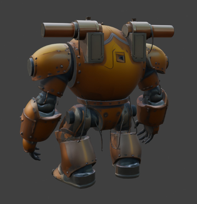 Armored Exosuit Game-Ready Sci-Fi 3D Model with PBR Textures Low-poly 3D model_10