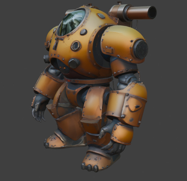 Armored Exosuit Game-Ready Sci-Fi 3D Model with PBR Textures Low-poly 3D model_5