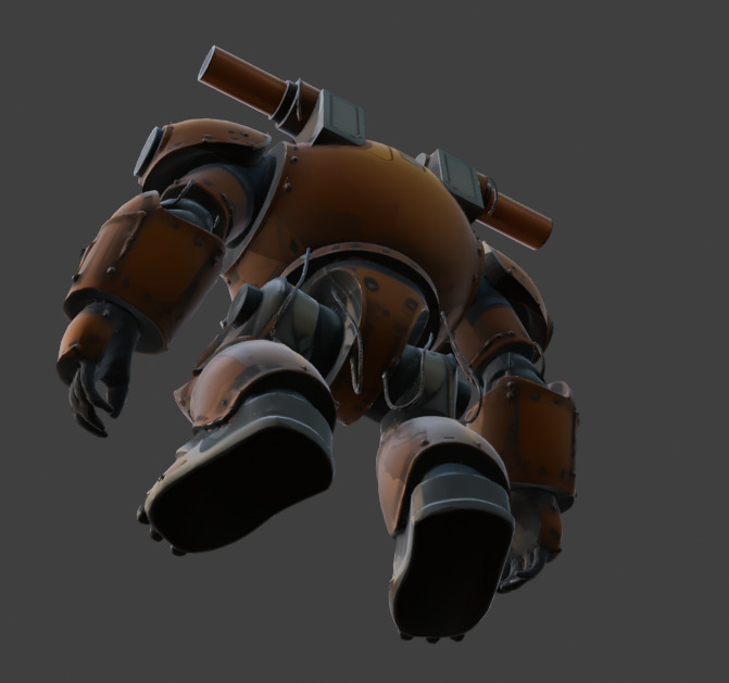 Armored Exosuit Game-Ready Sci-Fi 3D Model with PBR Textures Low-poly 3D model_26