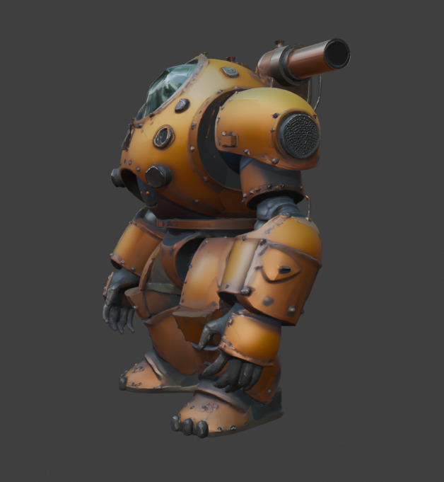 Armored Exosuit Game-Ready Sci-Fi 3D Model with PBR Textures Low-poly 3D model_4