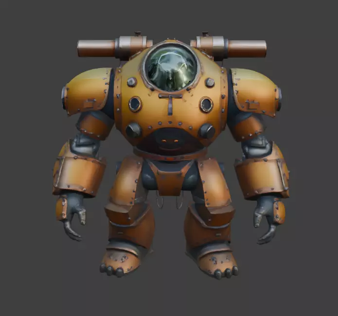 Armored Exosuit Game-Ready Sci-Fi 3D Model with PBR Textures Low-poly 3D model_0