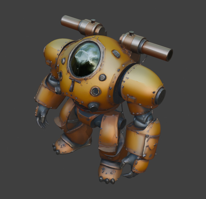 Armored Exosuit Game-Ready Sci-Fi 3D Model with PBR Textures Low-poly 3D model_12