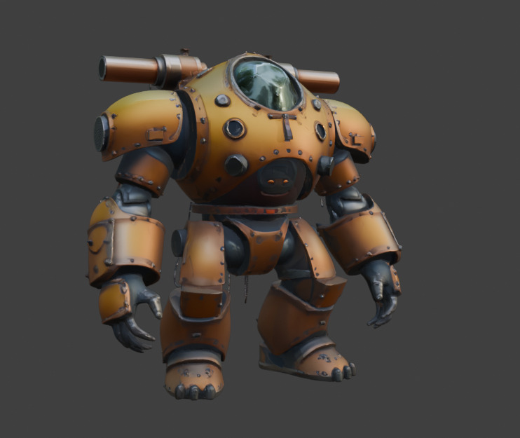 Armored Exosuit Game-Ready Sci-Fi 3D Model with PBR Textures Low-poly 3D model_6