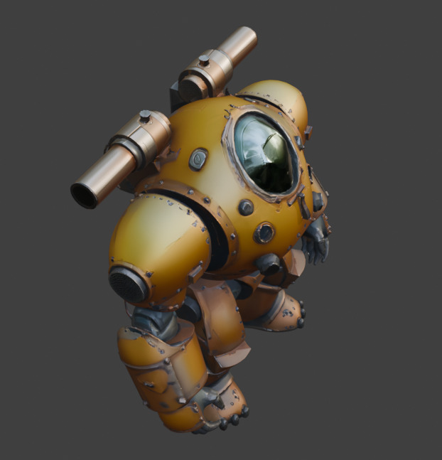 Armored Exosuit Game-Ready Sci-Fi 3D Model with PBR Textures Low-poly 3D model_14