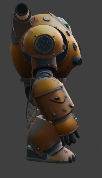 Armored Exosuit Game-Ready Sci-Fi 3D Model with PBR Textures Low-poly 3D model_1