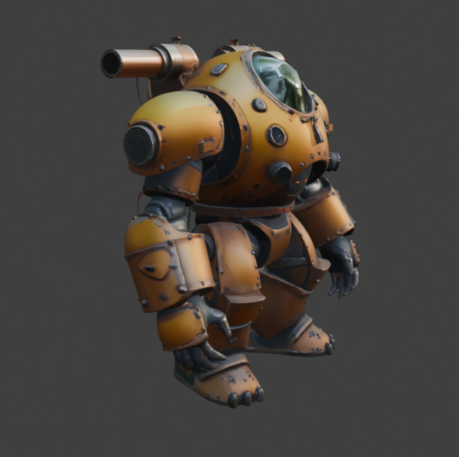 Armored Exosuit Game-Ready Sci-Fi 3D Model with PBR Textures Low-poly 3D model_7