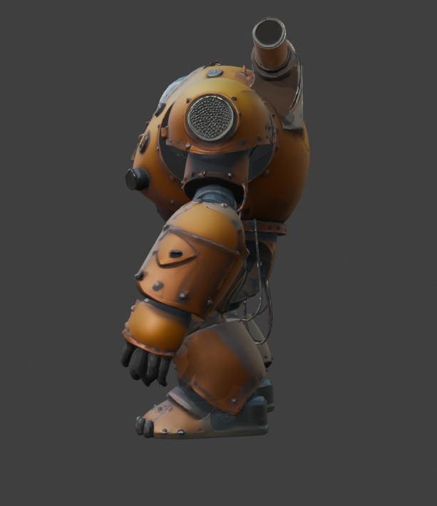 Armored Exosuit Game-Ready Sci-Fi 3D Model with PBR Textures Low-poly 3D model_3