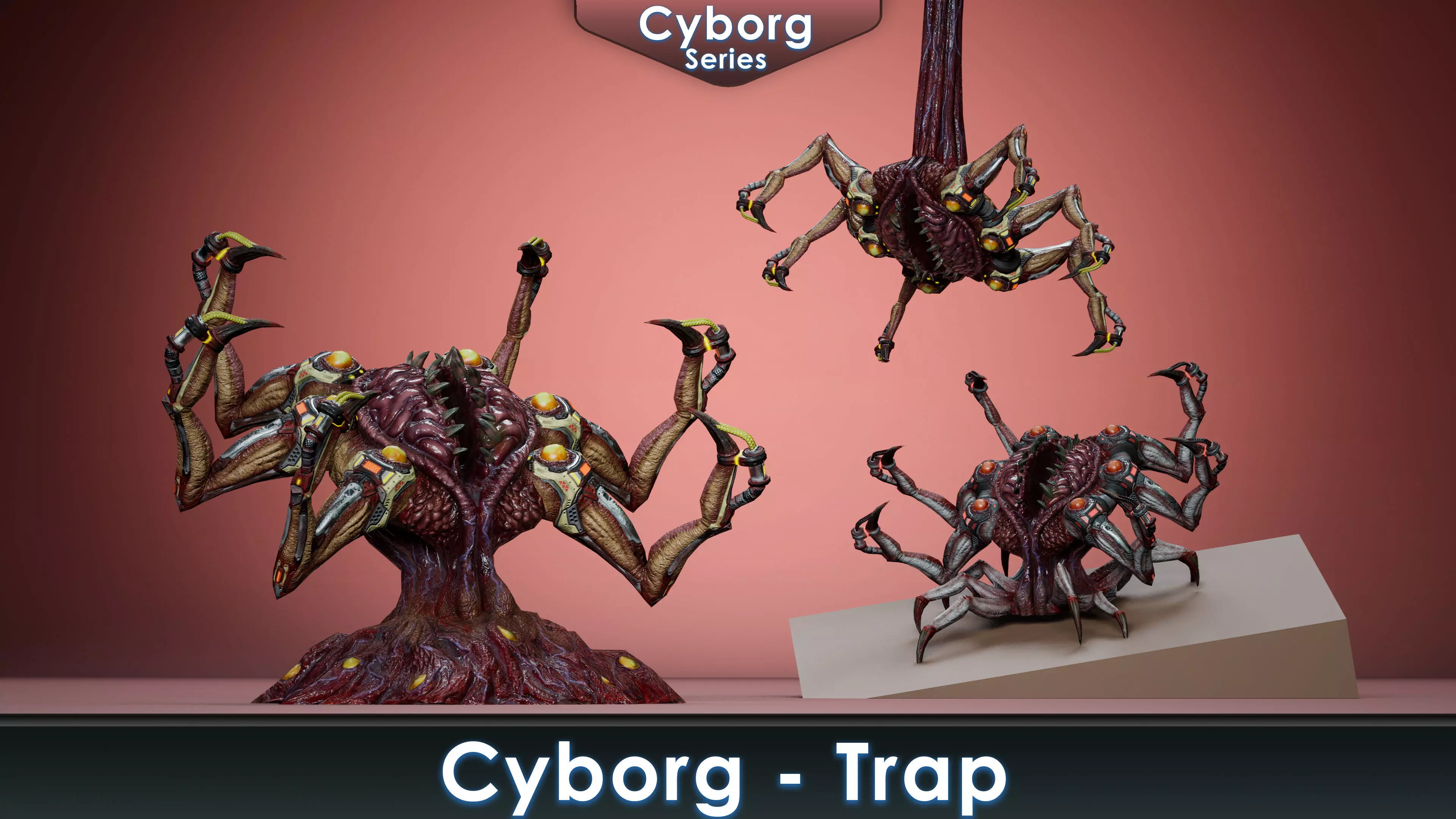 Cyborg Trap Low-poly 3D model_0